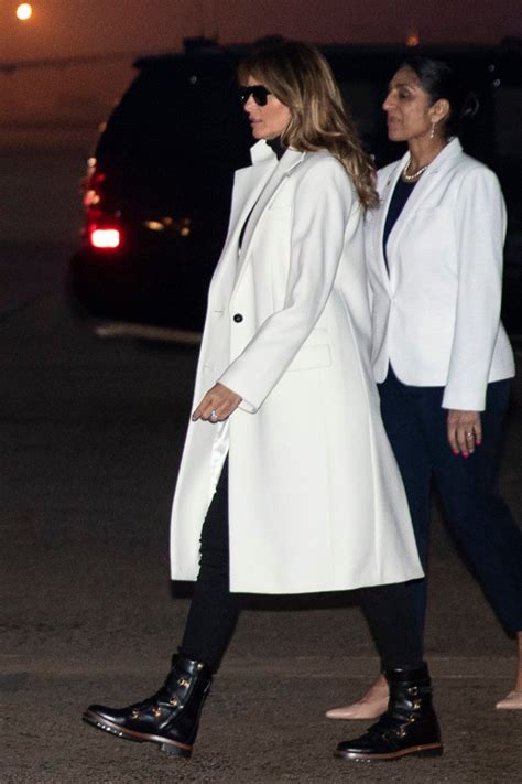 dior combat boots melania|Melania Trump Returns From India in Coat, Skinny Jeans, Dior .